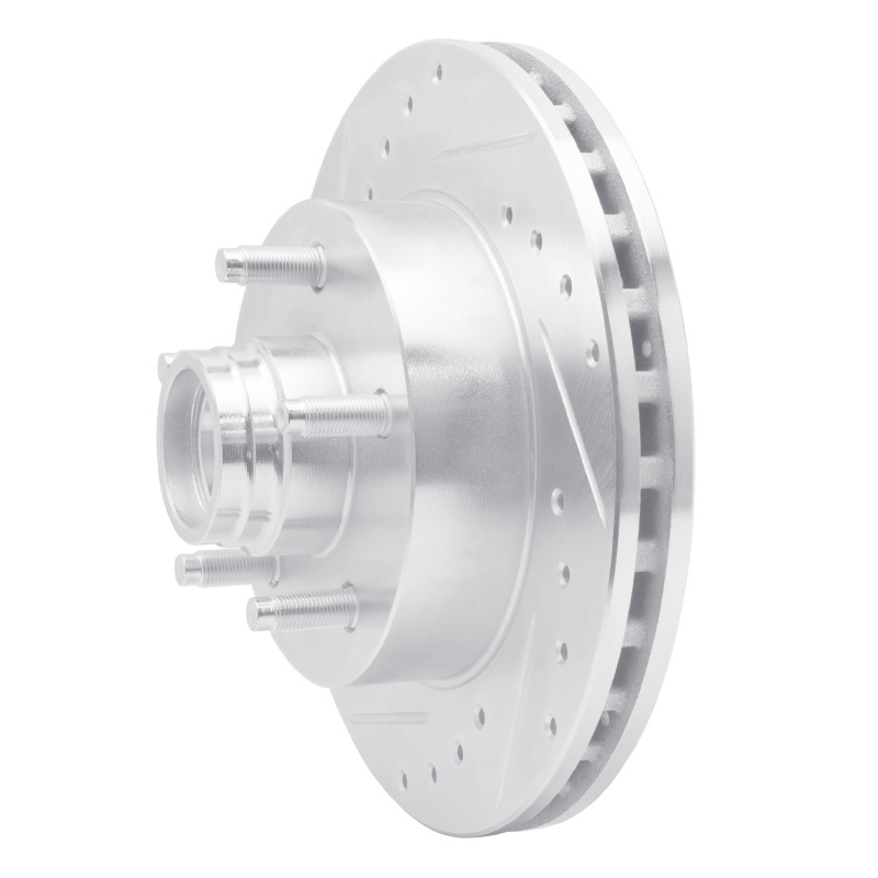 Ford Ranger Brake Rotor (1) - Front Left - R1 Concepts - Drilled & Slotted - Silver - `98-`02